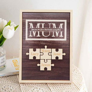Personalised Mum Puzzle Plaque You Are the Piece That Holds Us Together Gifts for Mum