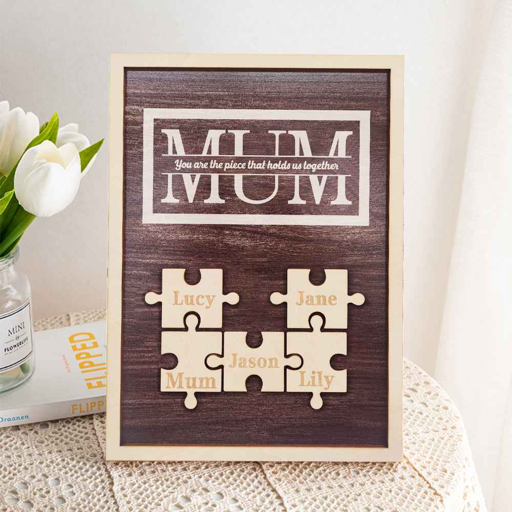 Personalised Mum Puzzle Plaque You Are the Piece That Holds Us Together Gifts for Mum
