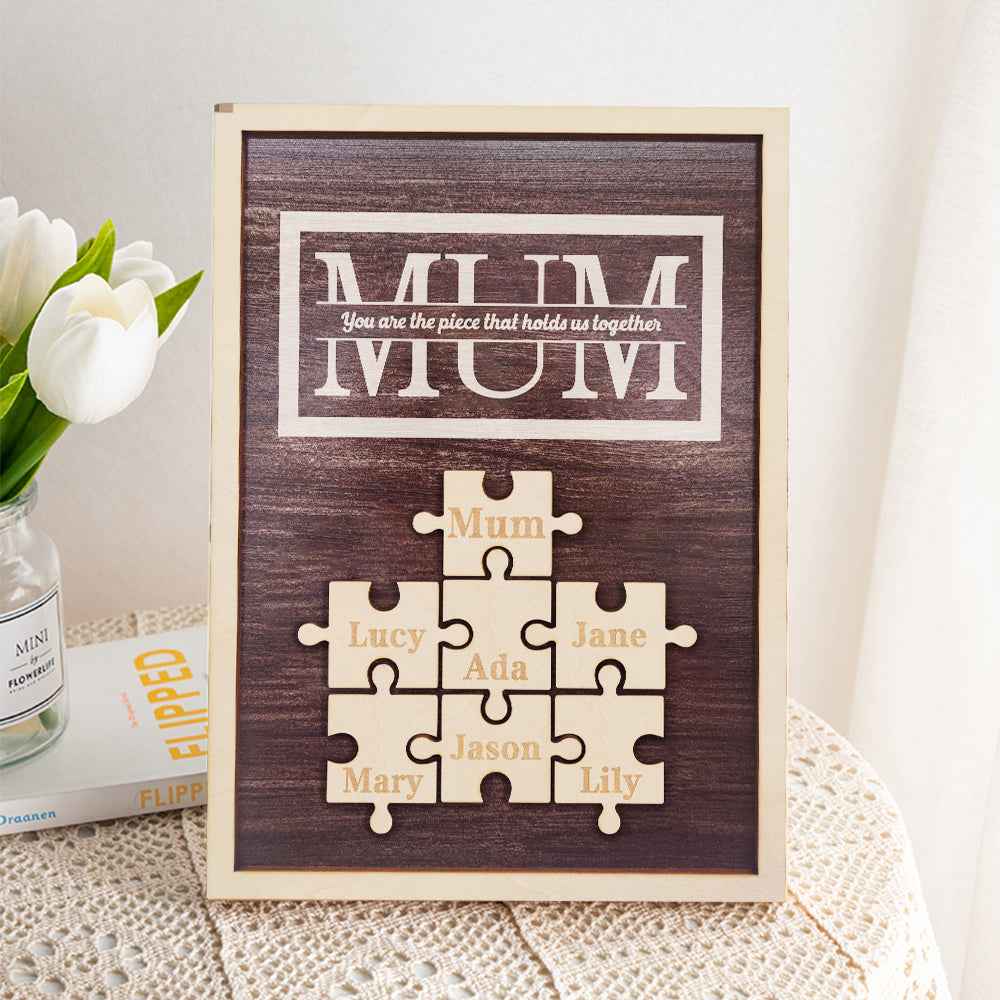 Personalised Mum Puzzle Plaque You Are the Piece That Holds Us Together Gifts for Mum