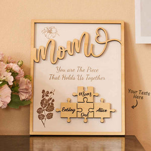 Custom Name Puzzle Ornament Wooden Gifts for Mother's Day