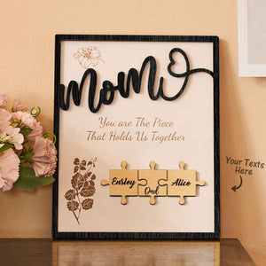 Custom Name Puzzle Ornament Wooden Gifts for Mother's Day