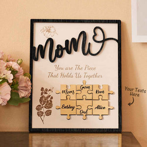 Custom Name Puzzle Ornament Wooden Gifts for Mother's Day