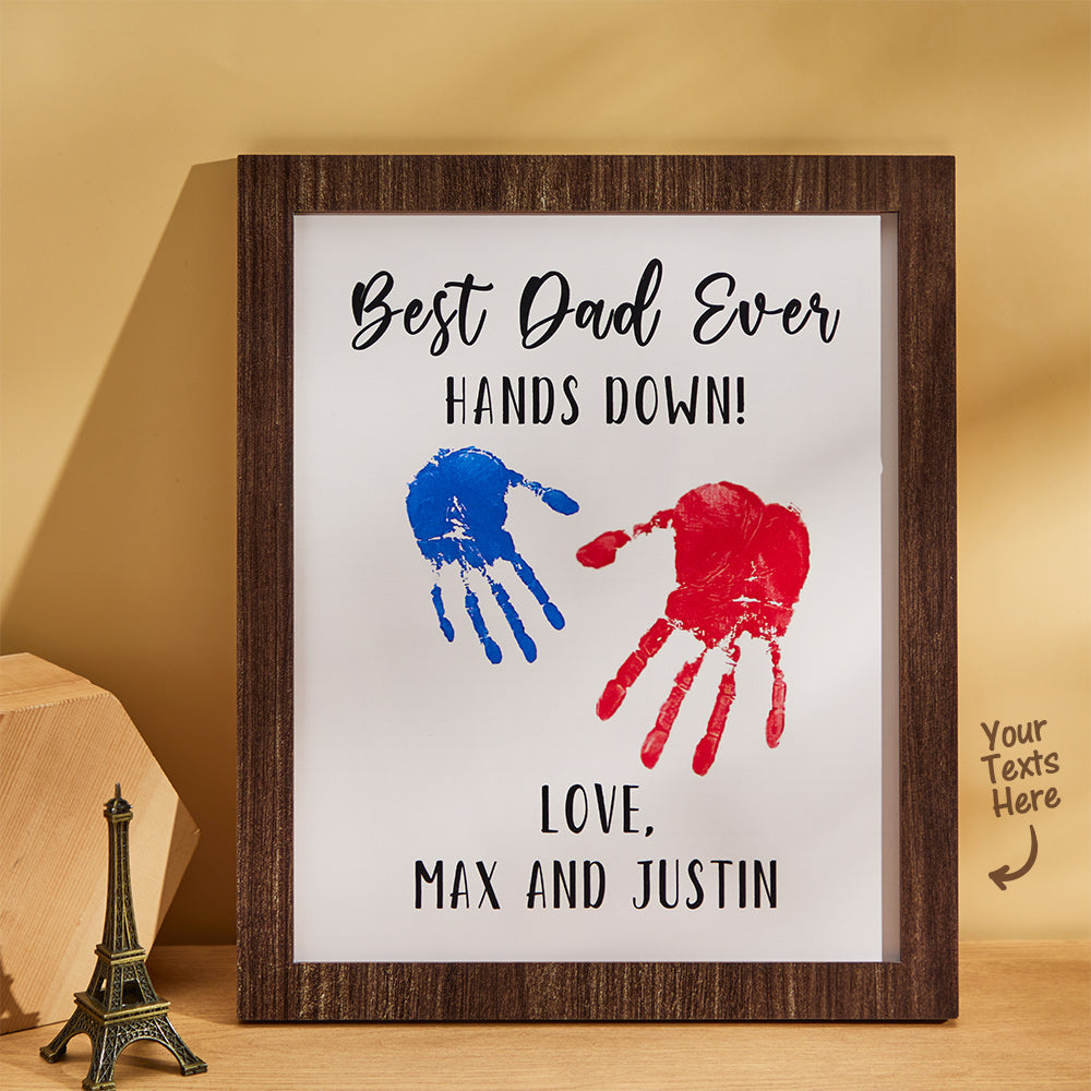 Personalised Handprint Ornament - Best Dad Ever Engraved Father's Day Gift