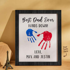 Custom Engraved Ornament Creative Handprint Best Dad Ever Father's Day Gifts