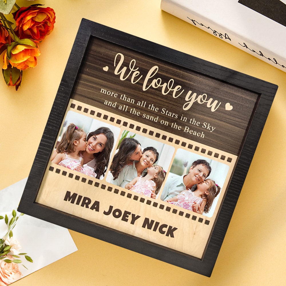 Personalised Wooden Photo Plaque - Unique Custom Picture Gift for Mum