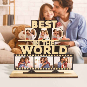 Custom Photo Ornament Personalized The Best Dad Wooden Plaque