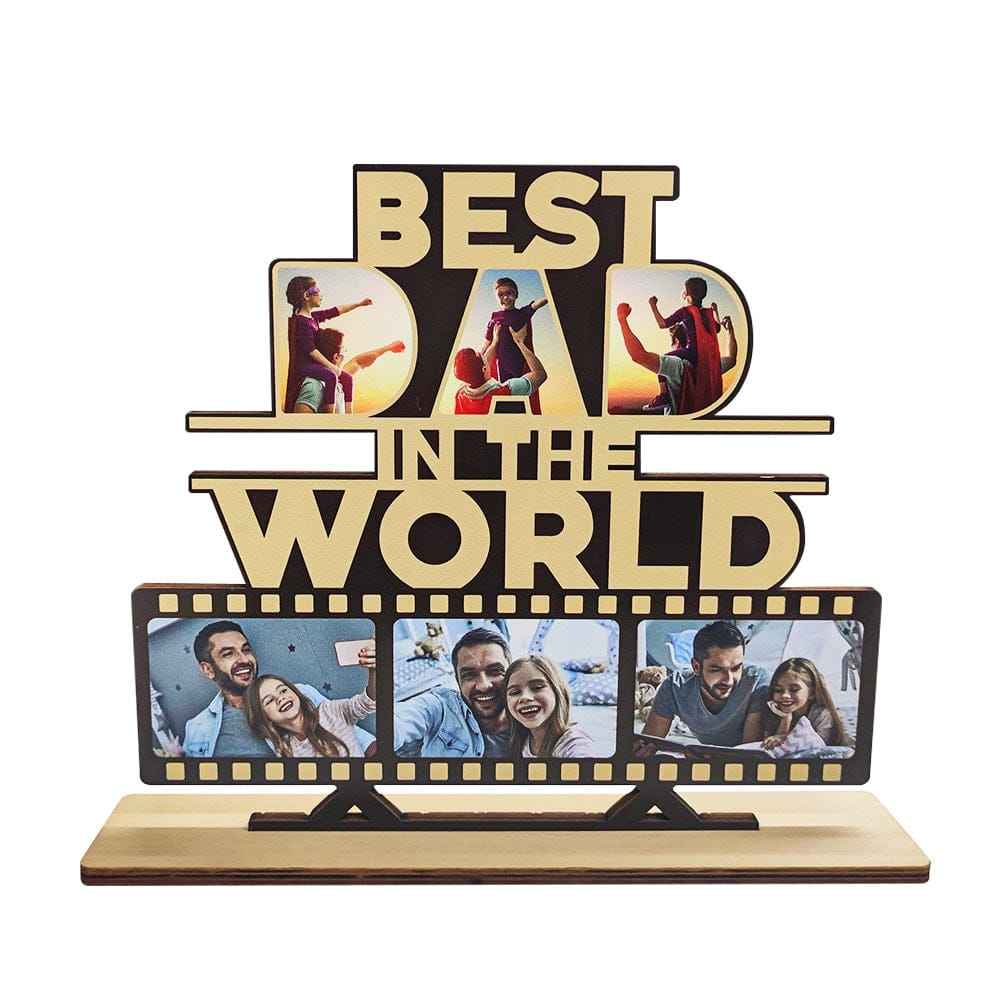 Custom Photo Ornament Personalized The Best Dad Wooden Plaque