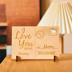 Personalized Sending Love Message Wood Standing Custom Postcard Gifts
