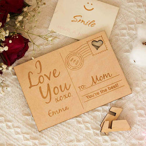 Personalized Sending Love Message Wood Standing Custom Postcard Gifts