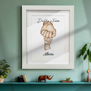 Personalized Fist Bump Frame Custom Father's Day Picture Frame Gift for Daddy