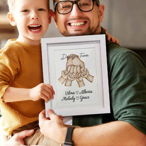 Personalized Fist Bump Frame Custom Father's Day Picture Frame Gift for Daddy