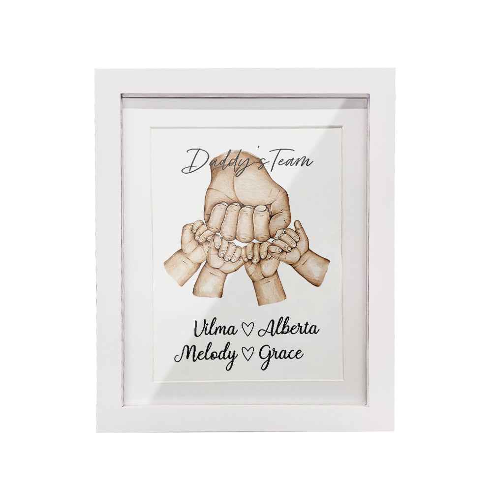 Personalized Fist Bump Frame Custom Father's Day Picture Frame Gift for Daddy