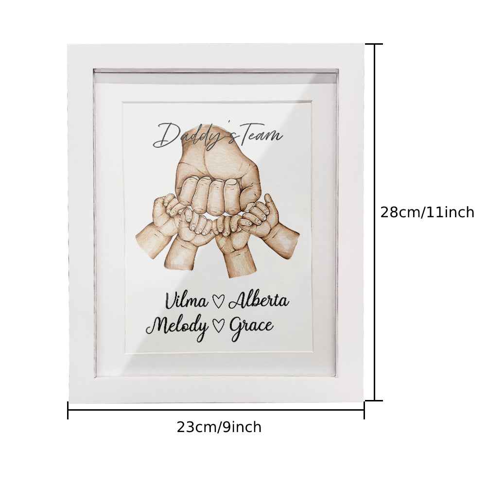 Personalized Fist Bump Frame Custom Father's Day Picture Frame Gift for Daddy