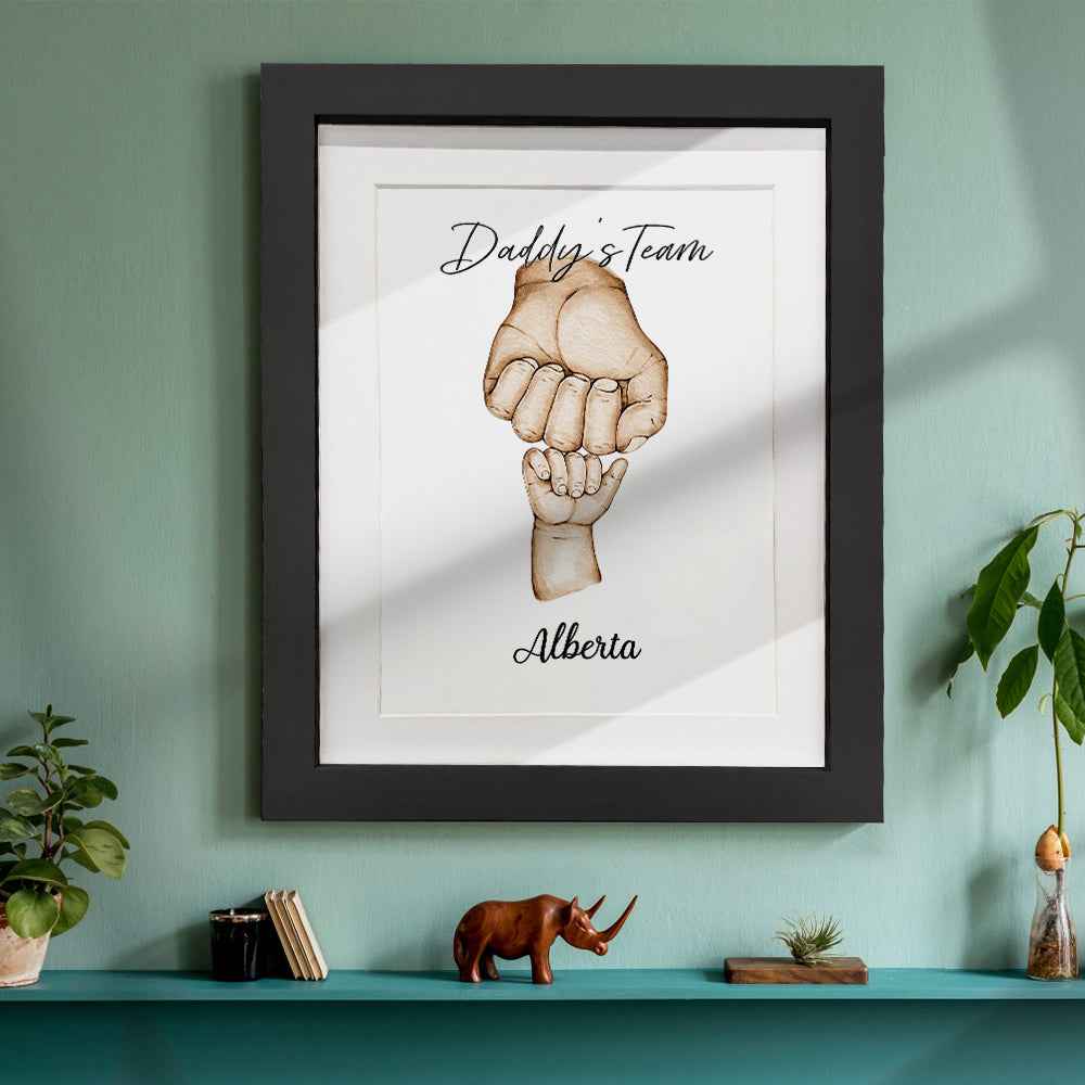 Personalized Fist Bump Frame Custom Father's Day Picture Frame Gift for Daddy