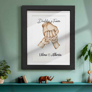 Personalized Fist Bump Frame Custom Father's Day Picture Frame Gift for Daddy