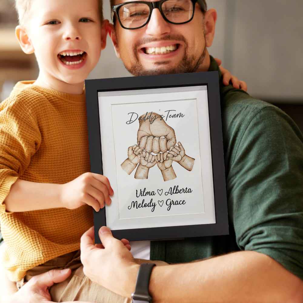 Personalized Fist Bump Frame Custom Father's Day Picture Frame Gift for Daddy