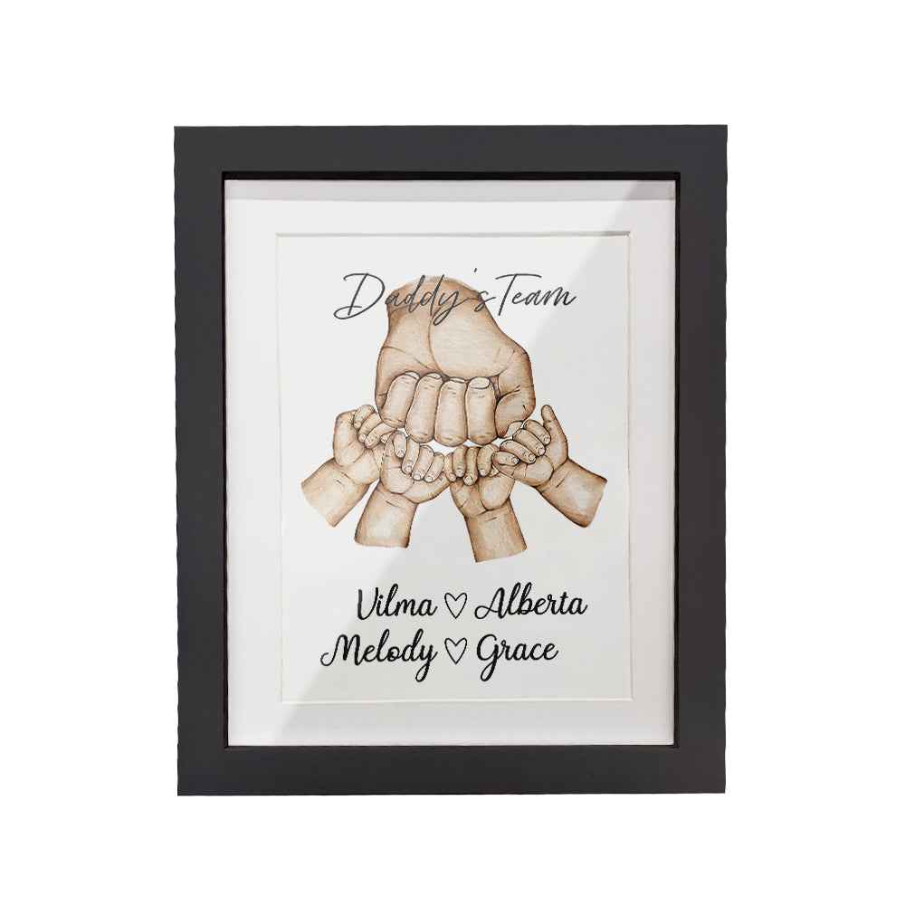 Personalized Fist Bump Frame Custom Father's Day Picture Frame Gift for Daddy