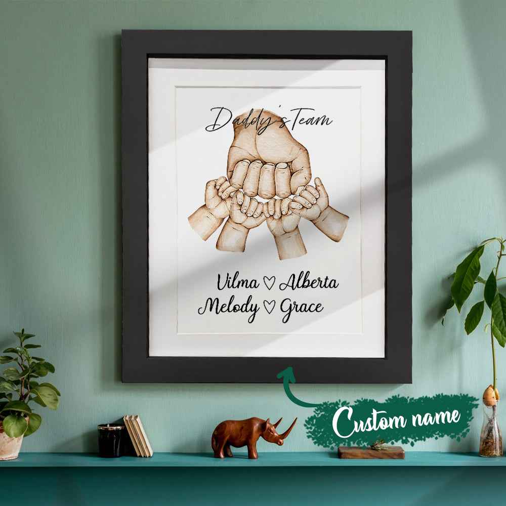 Personalized Fist Bump Frame Custom Father's Day Picture Frame Gift for Daddy