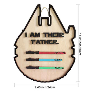 Personalized Light Saber Plaque I Am Their Father Wooden Sign Father's Day Gift