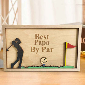 Personalized Father's Day Wooden Golf Sign Engraved Name Plaque Gift for Dad Grandpa
