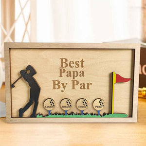 Personalized Father's Day Wooden Golf Sign Engraved Name Plaque Gift for Dad Grandpa