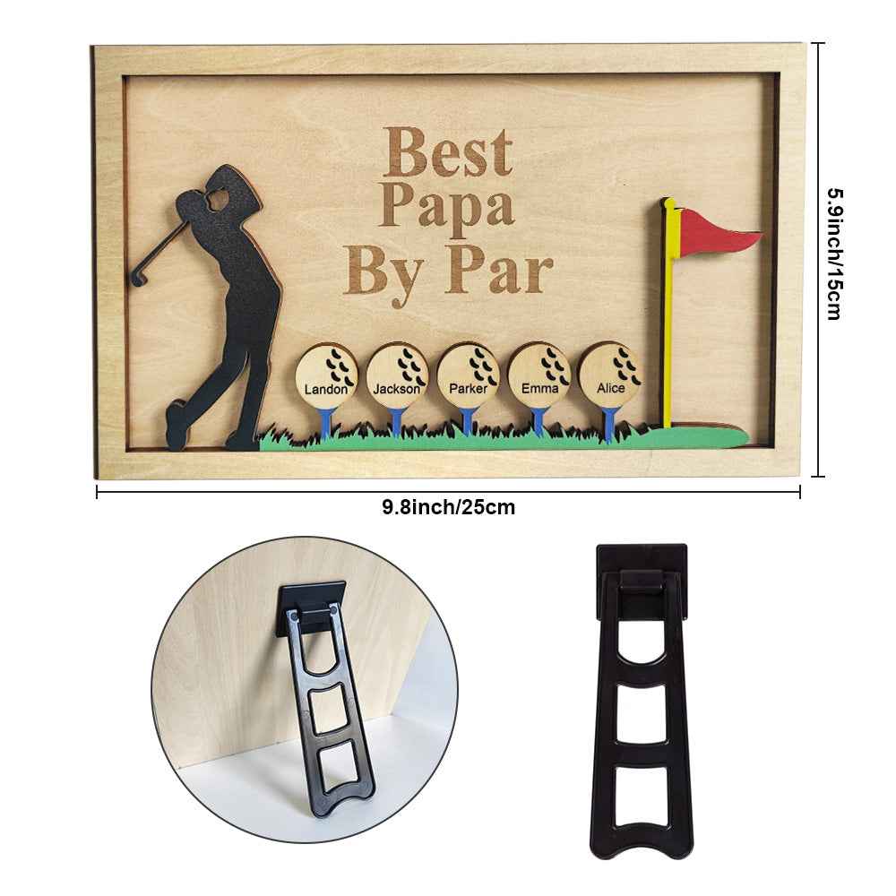 Personalized Father's Day Wooden Golf Sign Engraved Name Plaque Gift for Dad Grandpa