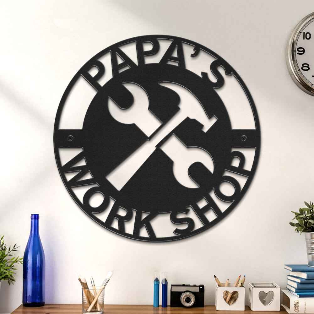 Custom Father's Day Metal Sign Personalized LED Lights Wall Art Decor Gift for Dad