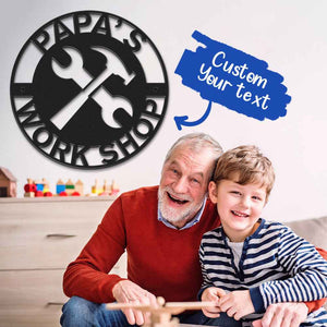 Custom Father's Day Metal Sign Personalized LED Lights Wall Art Decor Gift for Dad