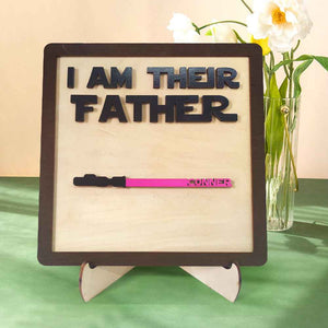 Father's Day Gifts Personalized Wood Plauqe I Am Their Father Sign Wooden Lightsaber Plaque