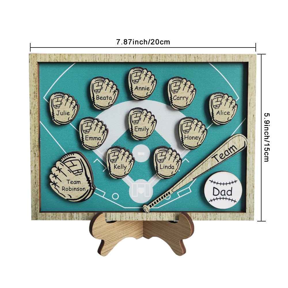 Personalized Wooden Family Name Sign Plaque Baseball Sign Father's Day Gift for Dad Grandpa