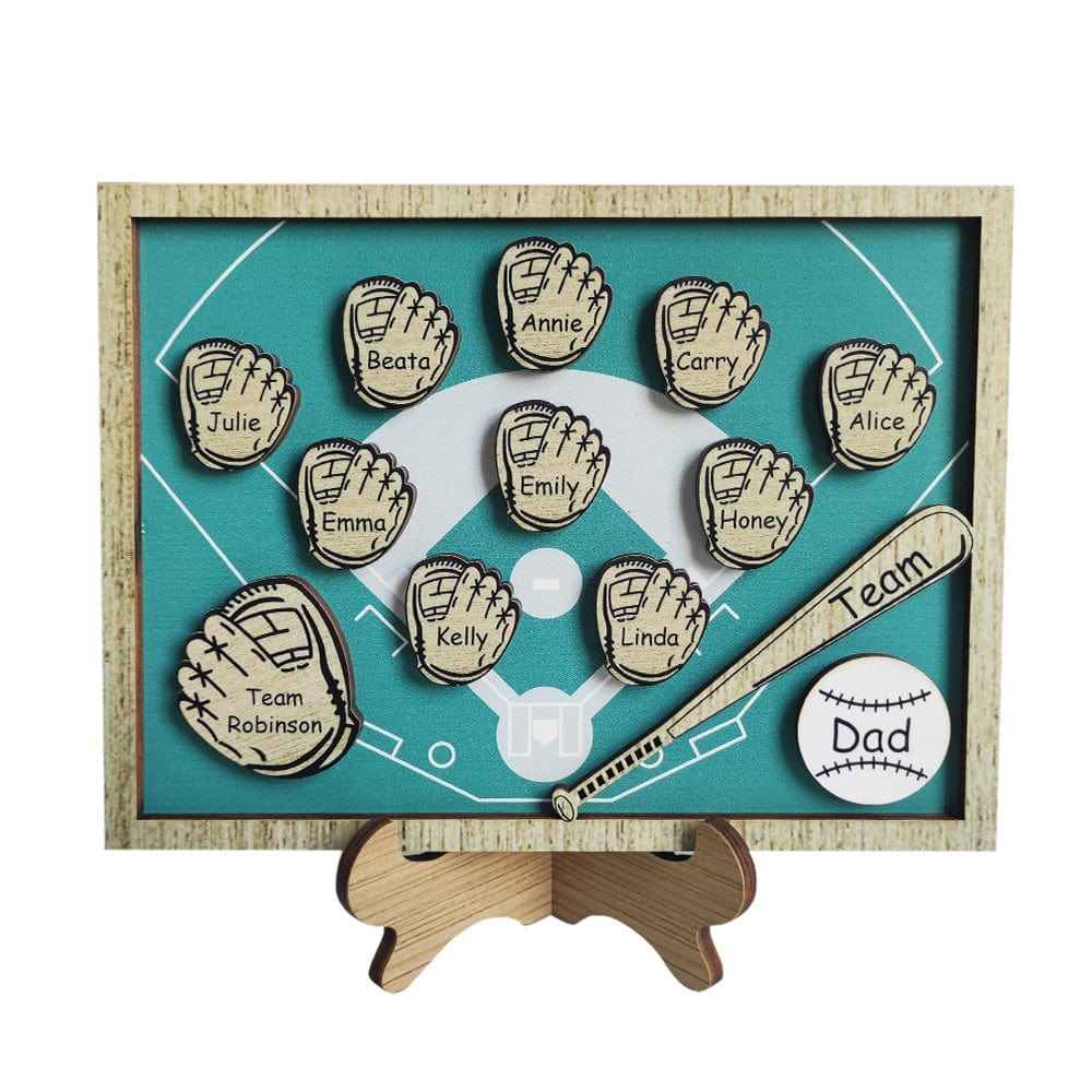 Personalized Wooden Family Name Sign Plaque Baseball Sign Father's Day Gift for Dad Grandpa
