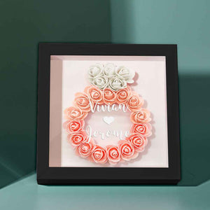 Custom Flower Shadow Box Personalized Wedding Ring Flower Shadowbox Frame Gift
