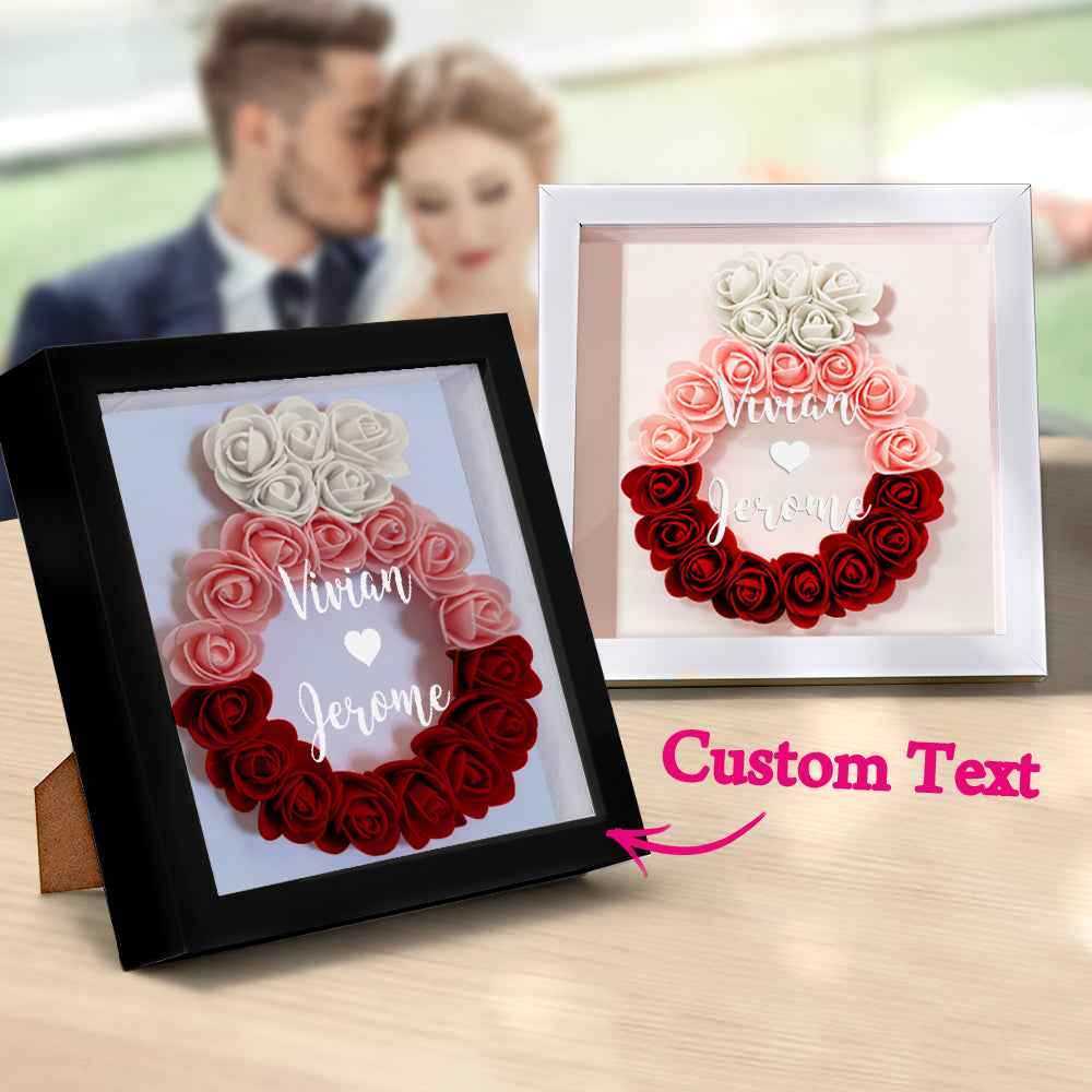 Custom Flower Shadow Box Personalized Wedding Ring Flower Shadowbox Frame Gift