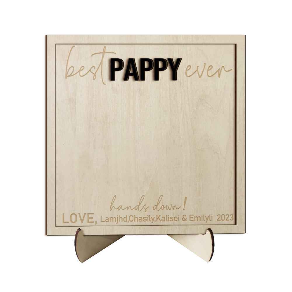 Custom Wooden Handprint Sign Personalized Father's Day DIY Hands Down Plaque Gifts