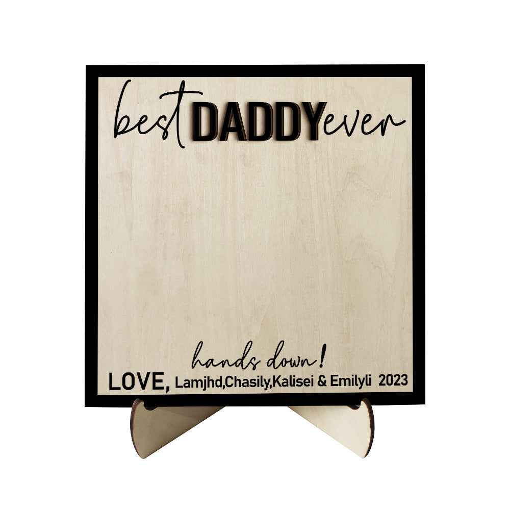Custom Wooden Handprint Sign Personalized Father's Day DIY Hands Down Plaque Gifts