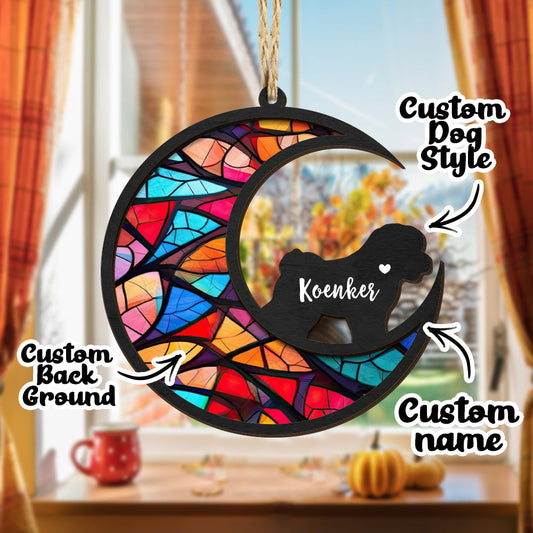 Personalised Dog Memorial Suncatcher - Sympathy Gift for Pet Loss