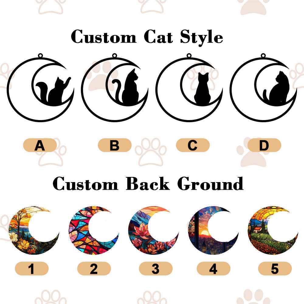 Custom Cat Memorial Suncatcher Pet Memorial Ornament Gifts for Pet Lovers