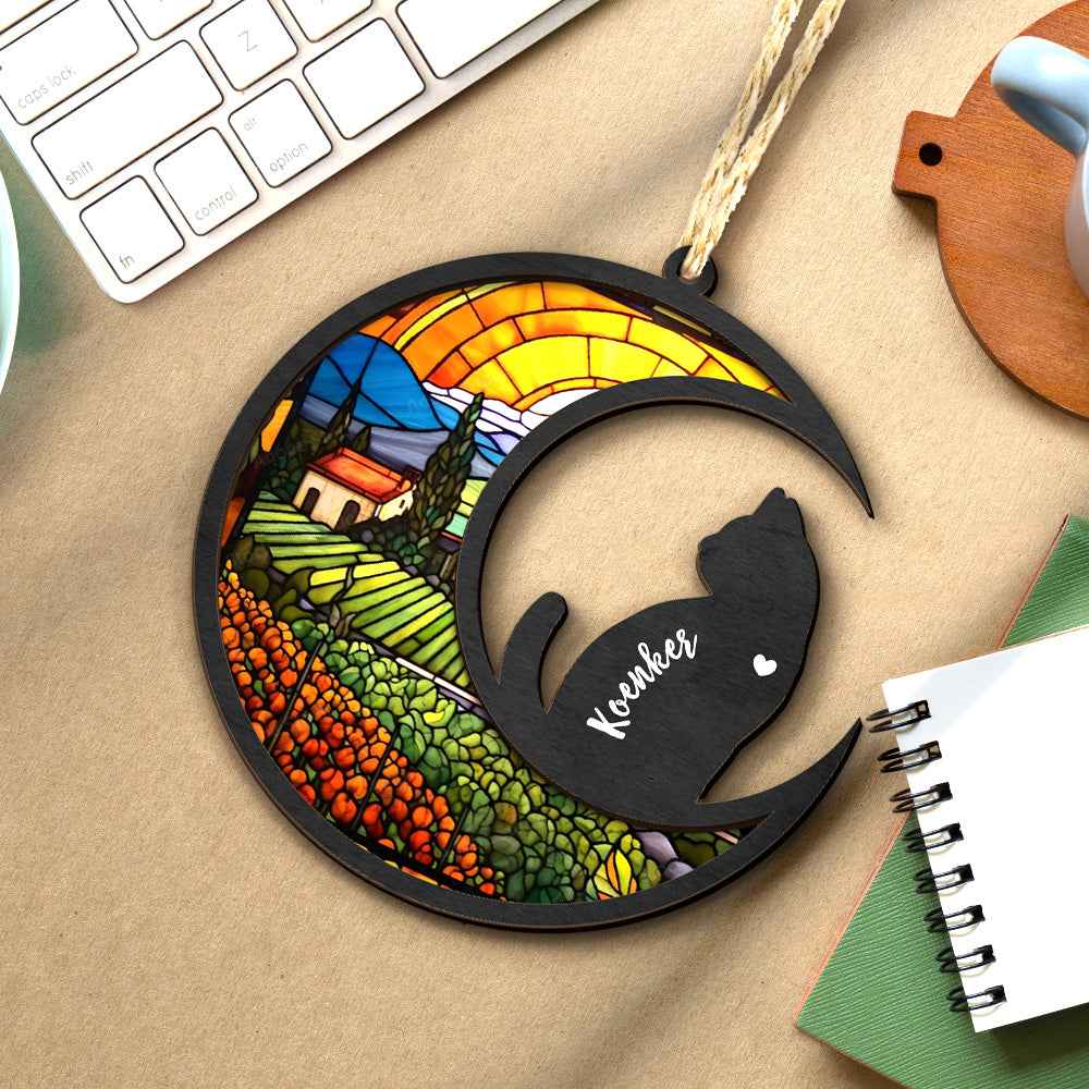Custom Cat Memorial Suncatcher Pet Memorial Ornament Gifts for Pet Lovers