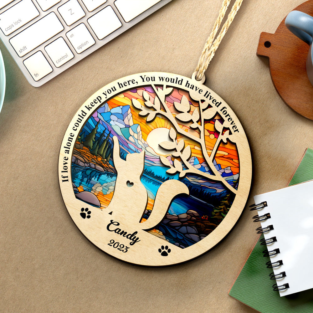 Personalised Pet Memorial Suncatcher - Custom Sympathy Gift for Loss of Cat