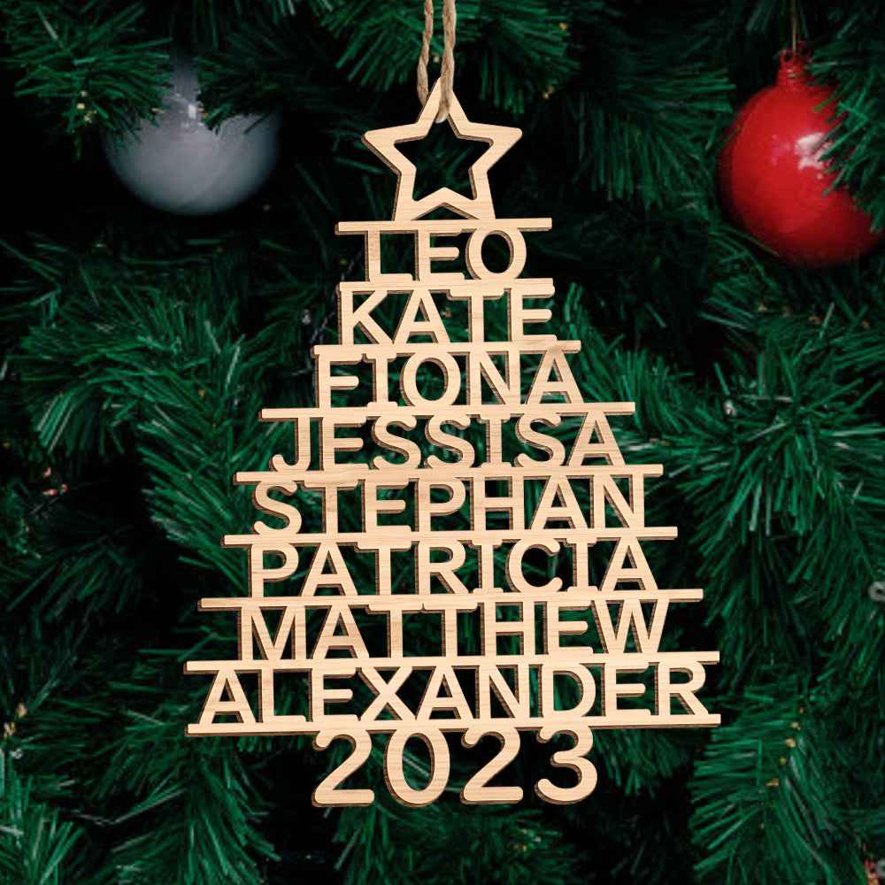 Personalized Christmas Tree Shape Hanging Decorations | Custom Name Ornaments