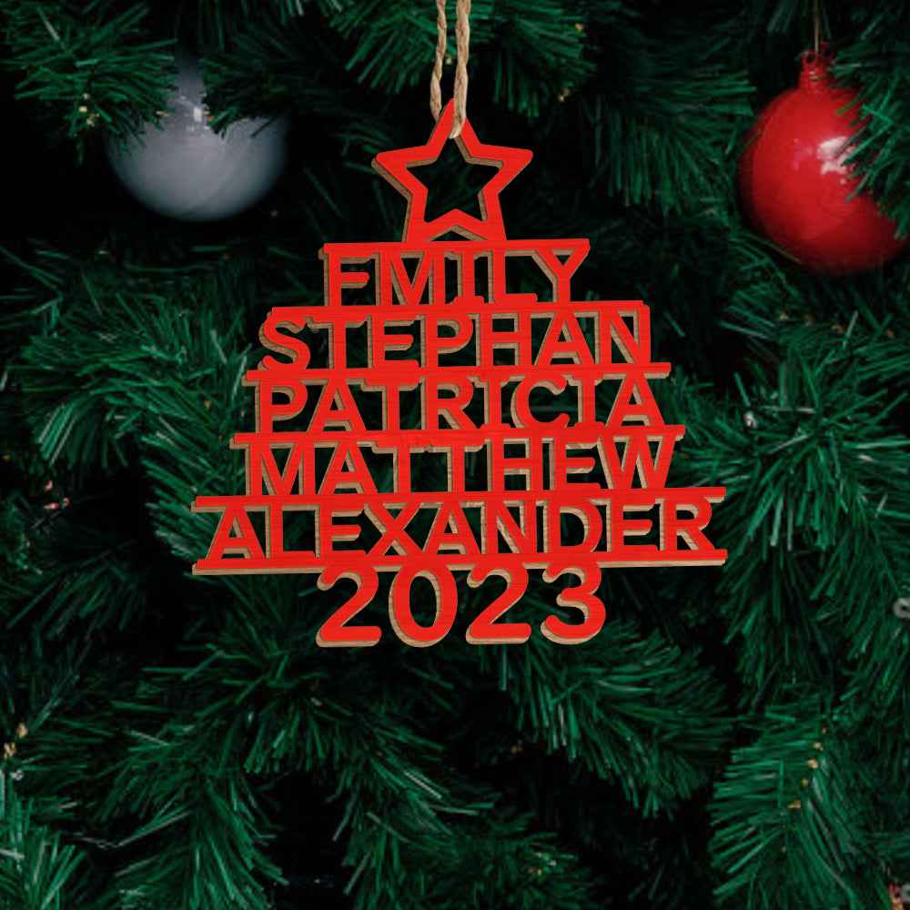 Personalized Christmas Tree Shape Hanging Decorations | Custom Name Ornaments