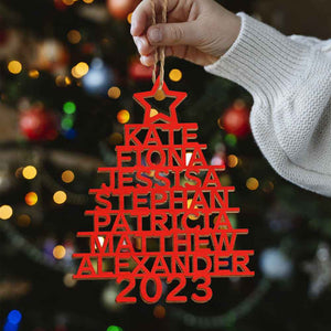 Personalized Christmas Tree Shape Hanging Decorations | Custom Name Ornaments