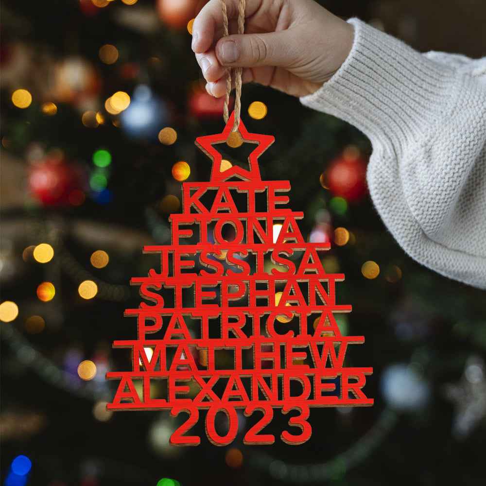 Personalized Christmas Tree Shape Hanging Decorations | Custom Name Ornaments