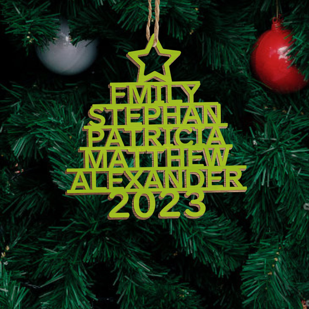 Personalised Christmas Tree Ornaments - Custom Name Wooden Decorations | Holiday Gifts