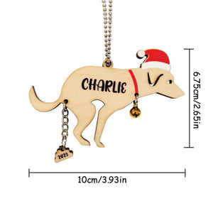 Personalized Funny Pooping Pooches Dog Ornament for Christmas Gifts