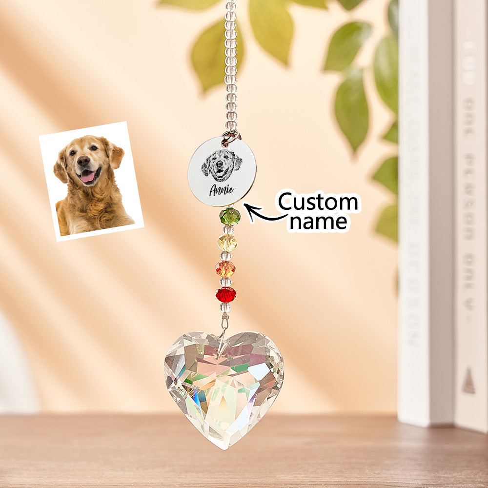 Custom Rainbow Suncatcher Pet Memorial | Personalised Crystal Rainbow Bridge Gift