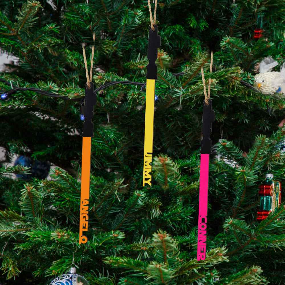 Personalized Christmas Lightsaber ornament Custom Family Member Name Unique Christmas Gifts