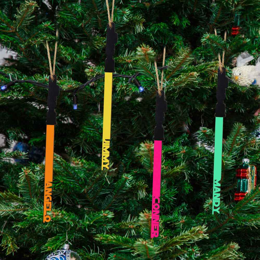 Personalized Christmas Lightsaber ornament Custom Family Member Name Unique Christmas Gifts