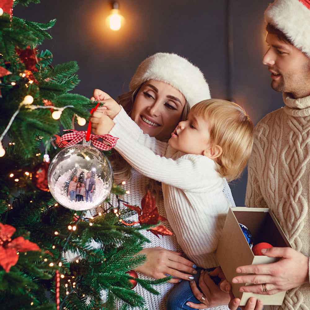Custom Photo Christmas Ball Ornament Personalized 3D Ball Ornament for Christmas Tree