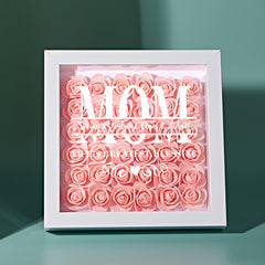 Personalised Flower Name Shadow Box Frame - Custom Mother's Day Gift